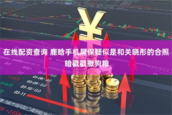 在线配资查询 鹿晗手机屏保疑似是和关晓彤的合照 暗戳戳撒狗粮