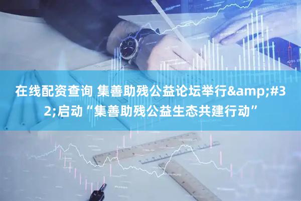 在线配资查询 集善助残公益论坛举行&#32;启动“集善助残公益生态共建行动”