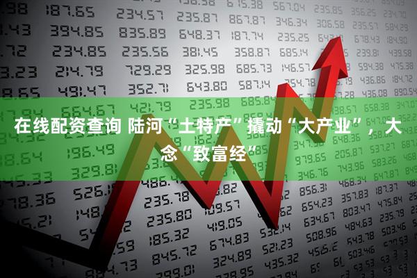 在线配资查询 陆河“土特产”撬动“大产业”，大念“致富经”