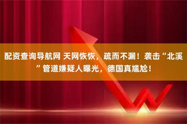 配资查询导航网 天网恢恢，疏而不漏！袭击“北溪”管道嫌疑人曝光，德国真尴尬！